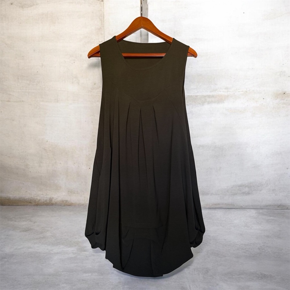 Sleeveless Olive Green Bubble Dress